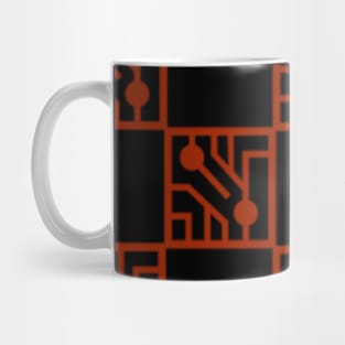 Red electronic circuits pattern Mug